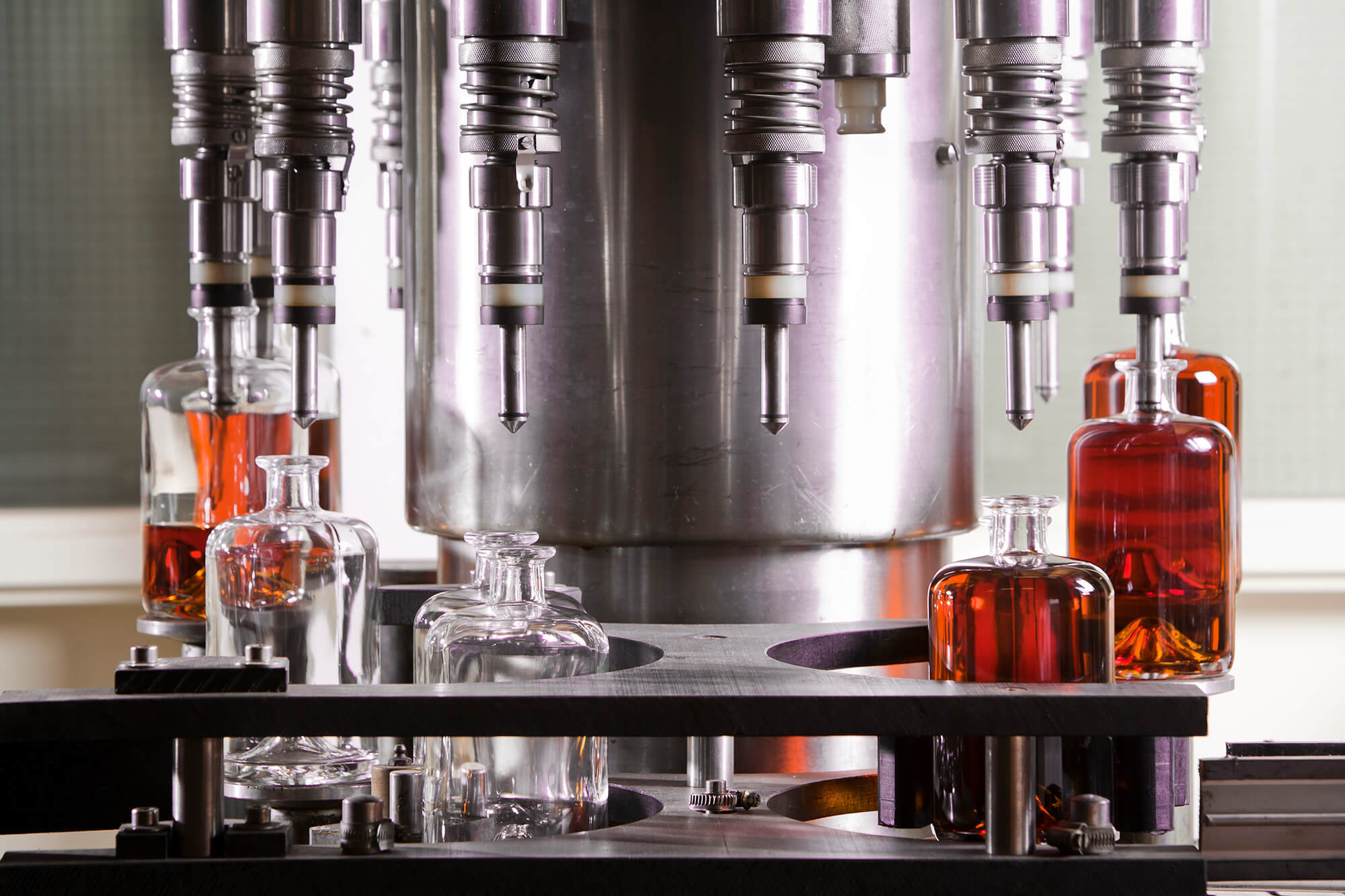 Whiskey bottle filling automation